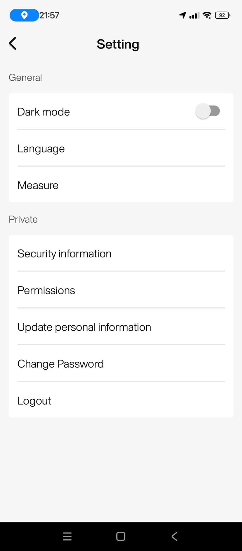 App Settings