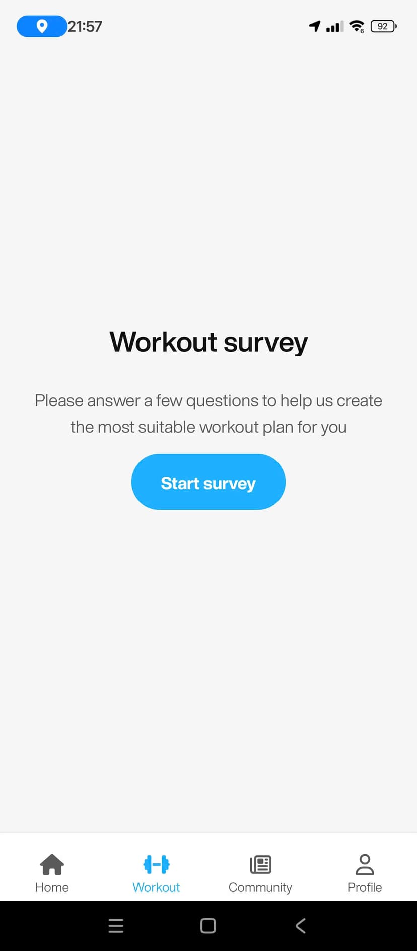 Workout Survey